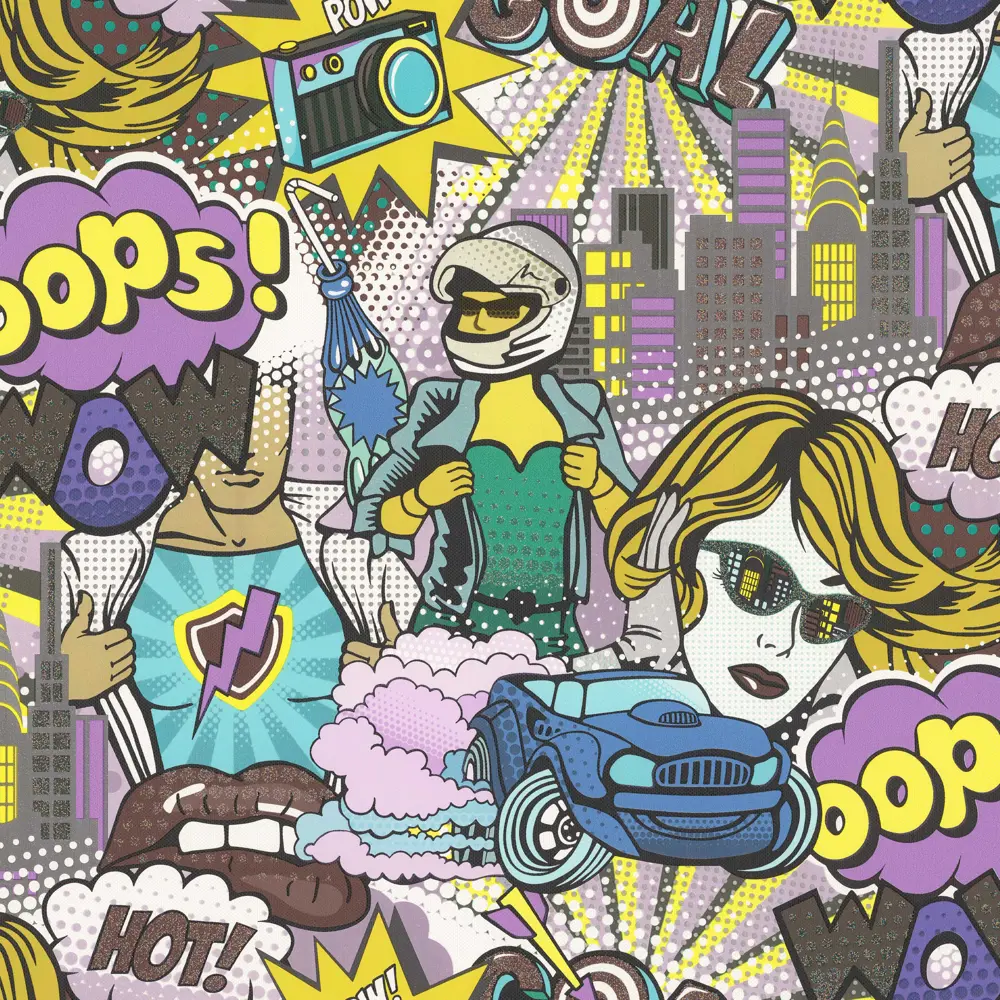 Обои флизелиновые Артекс Поп Арт фиолетовые 1.06 м 10700-04 STLM-2144355 - Вид №1