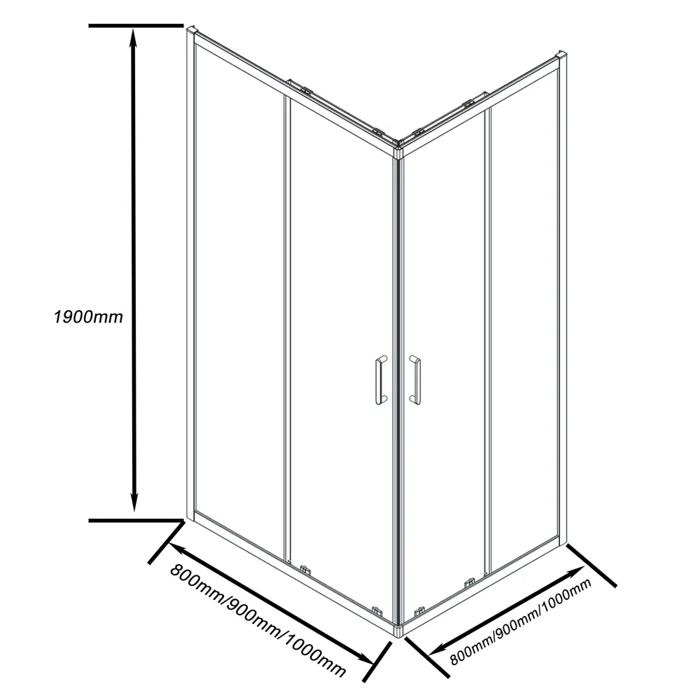 Душевая ширма Makiato квадратная 80x80x190см цвет профиля хром раздвижная стекло 5мм прозрачное Santreyd Makiato New STLM-2173904 - Вид №5