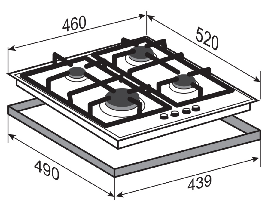 5350302 Газовая варочная поверхность Zigmund & Shtain G 15.4 S STDN-0015737 - Вид №7