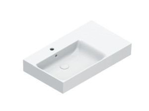 Подвесной прямоугольный умывальник с переливом