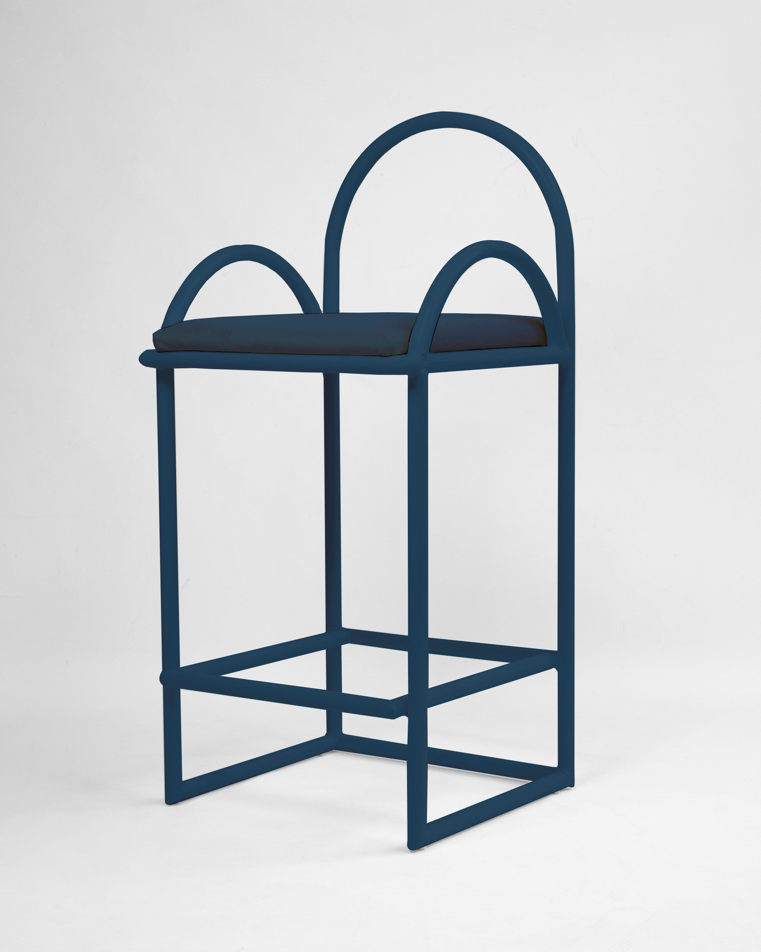Высокий металлический стул с мягким сиденьем Houtique ARCH-00114337 - Вид №13