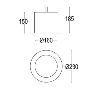 Алюминиевый светодиодный светильник Ghidini Lighting HIDE RD ARCH-00111432 - Вид №3