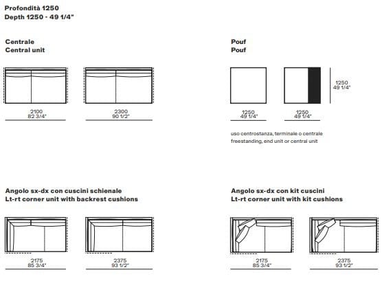 Угловой диван из ткани Poliform ARCH-00101016 - Вид №12