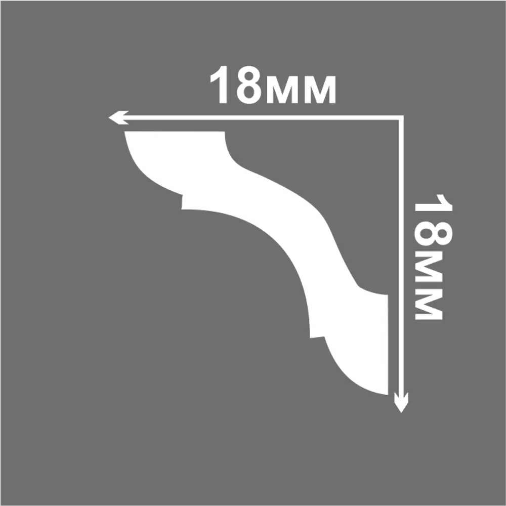 Плинтус потолочный полистирол Inspire С36/25 белый 18x18x2000 мм STLM-2018805 - Вид №2