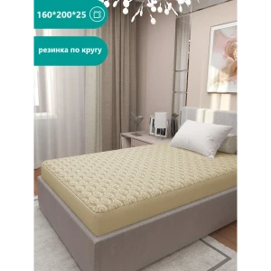 Наматрасник Чехол Inva Овечка стеганый с бортиком 160x200x30 см