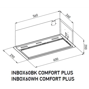 91938213 Вытяжка полновстраиваемая Meferi INBOX60BK COMFORT PLUS 60 см цвет черный STLM-1459544