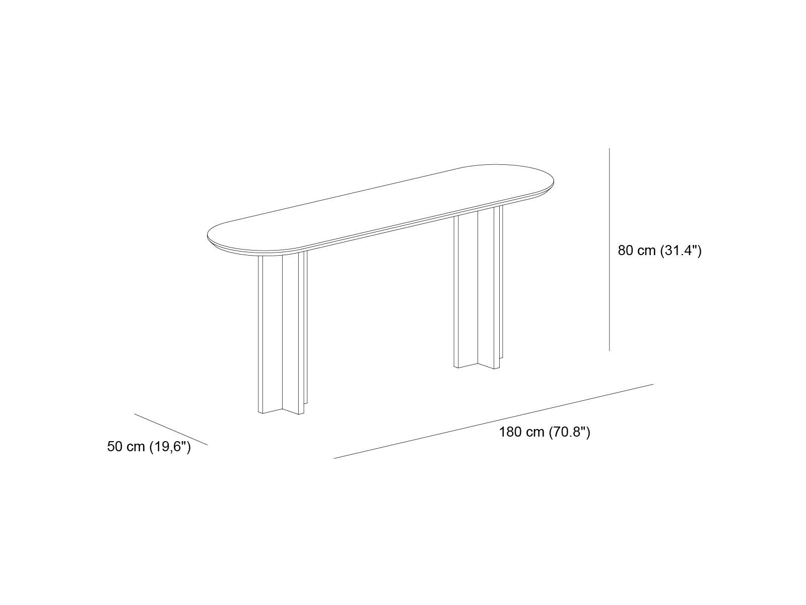 Травертиновый консольный стол Lando TIBUR ARCH-00054828 - Вид №3