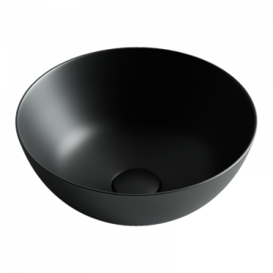 CN6004 Умывальник чаша накладная круглая (цвет Чёрный Матовый) 358*358*155мм Ceramica Nova ELEMENT