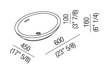 Овальный полускладной умывальник из Cristalplant® Agape Spoon ARCH-00089346 - Вид №2