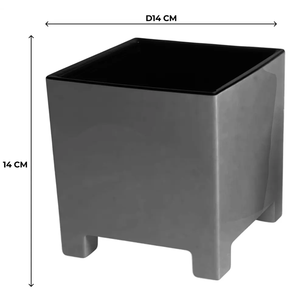Кашпо Evergreen Design Нард 14x14x14 см v2.1 л пластик серый муссон STLM-2045712 - Вид №3