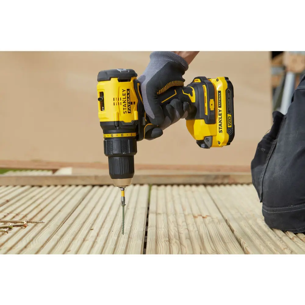 Дрель-шуруповерт аккумуляторная бесщеточная Stanley Fatmax SBD710M2K, 18 В Li-ion 2х4 Ач STLM-2062538 - Вид №10