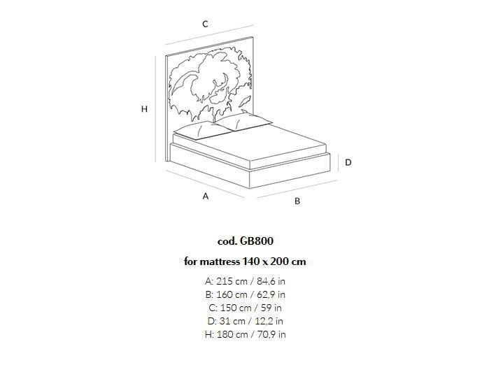 Деревянная двуспальная кровать с высоким изголовьем Lando DAMASCO ARCH-00034411 - Вид №6