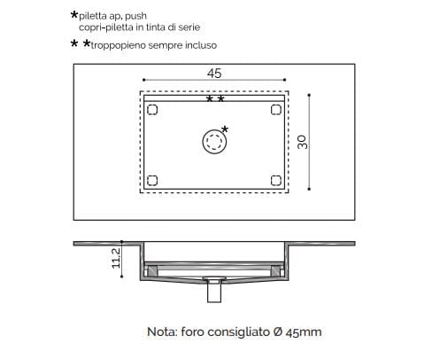 Подвесная раковина Corian® с столешницей Acquapazza Corian ® elements ARCH-00033350 - Вид №3