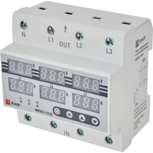 Реле напряжения и тока с дисплеем трехфазное