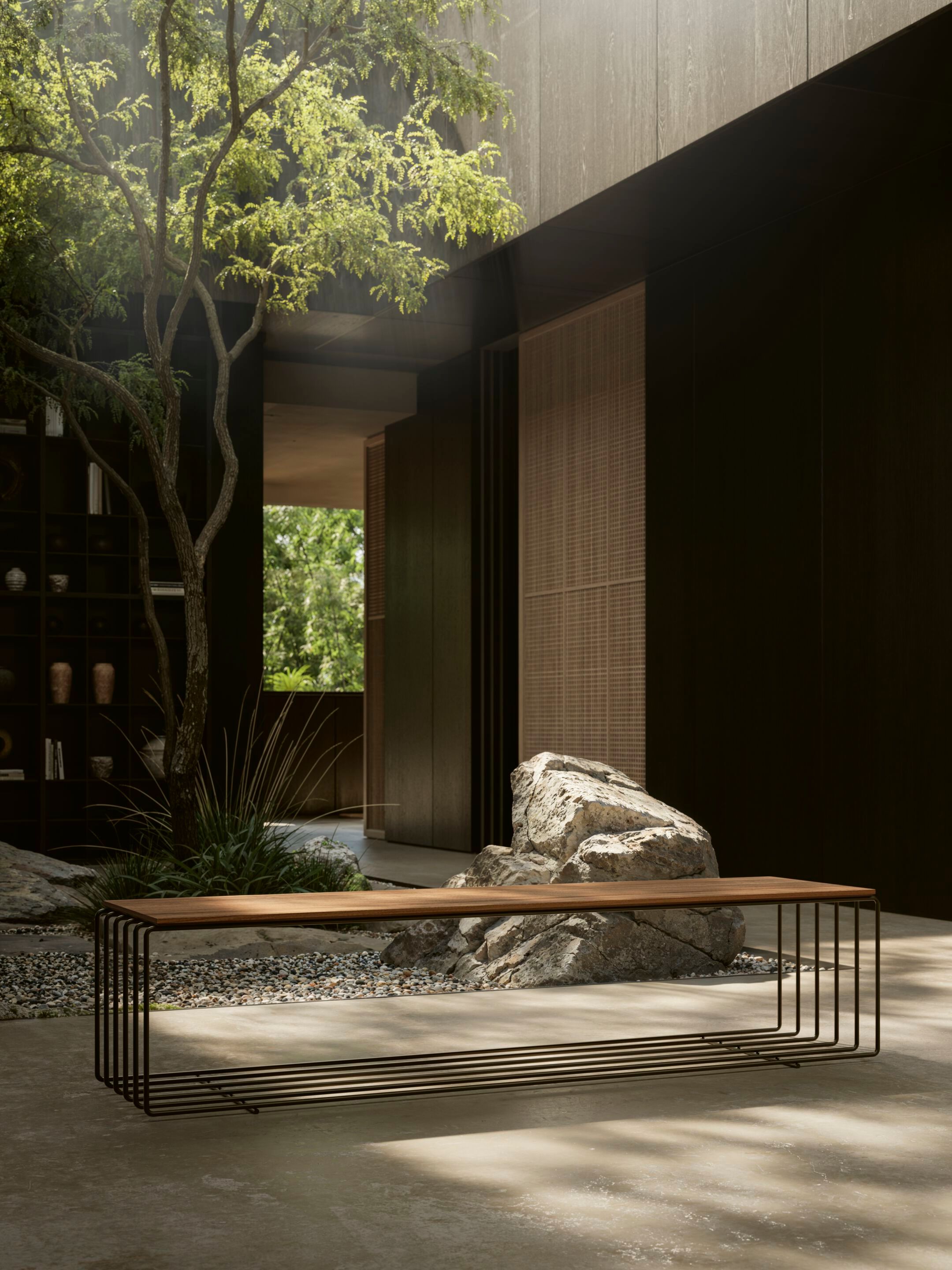 Скамья из грецкого ореха Lema забор ARCH-00108622 - Вид №3