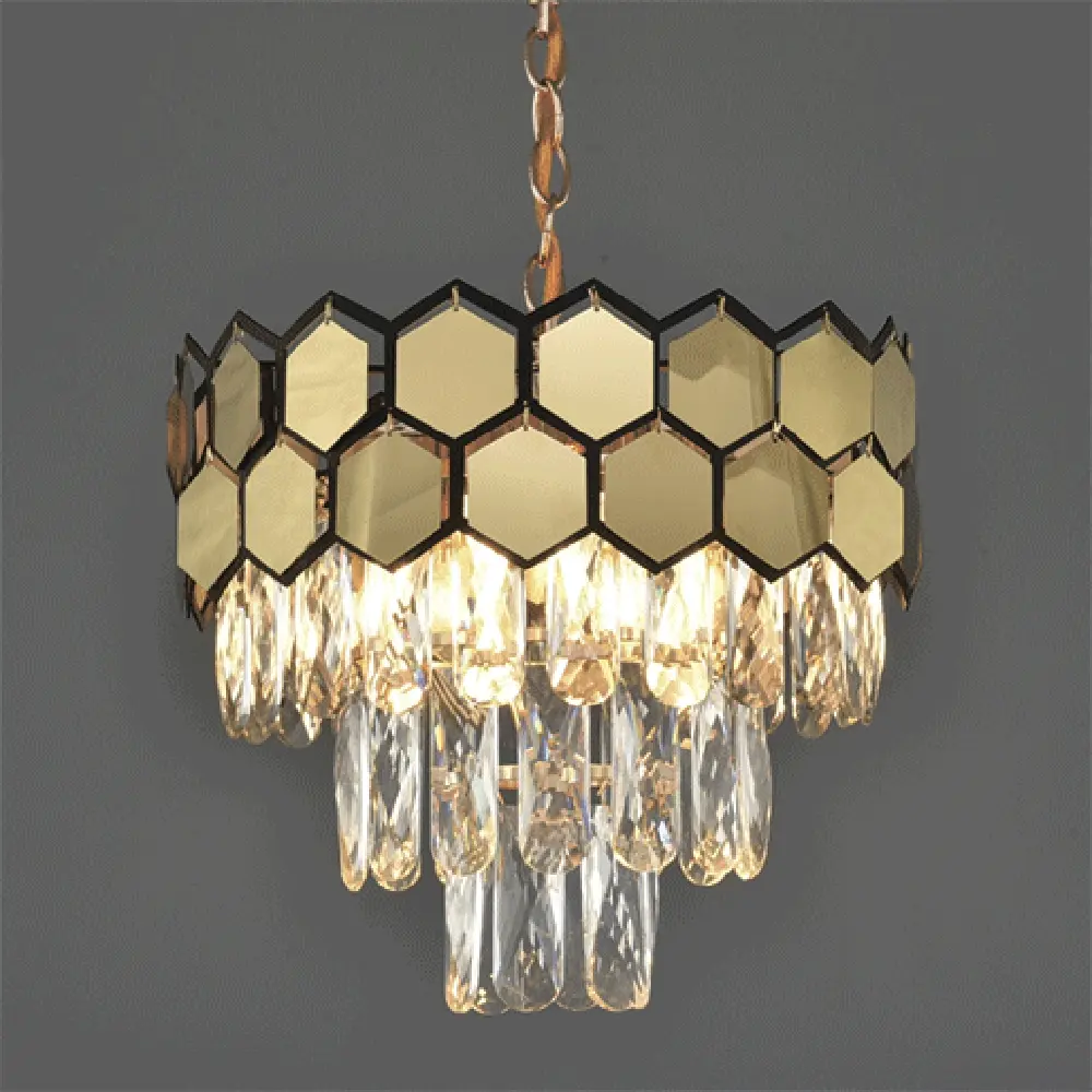 Люстра каскадная хрустальная подвесная Wink Майя E1925/6, 6 ламп, 18 м², цвет золотистый STLM-2153096 - Вид №1