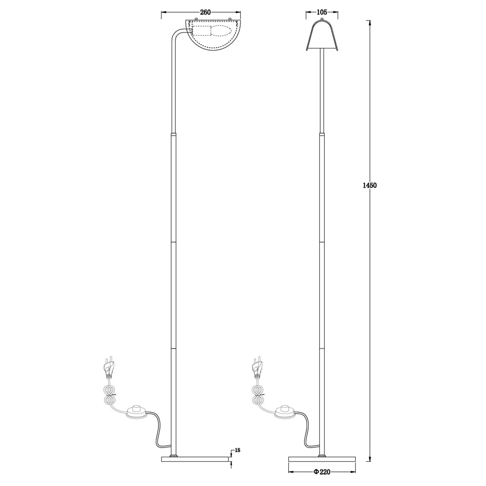 Торшер Freya «Mallow» FR5228FL-01B цвет черный STLM-2155261 - Вид №3