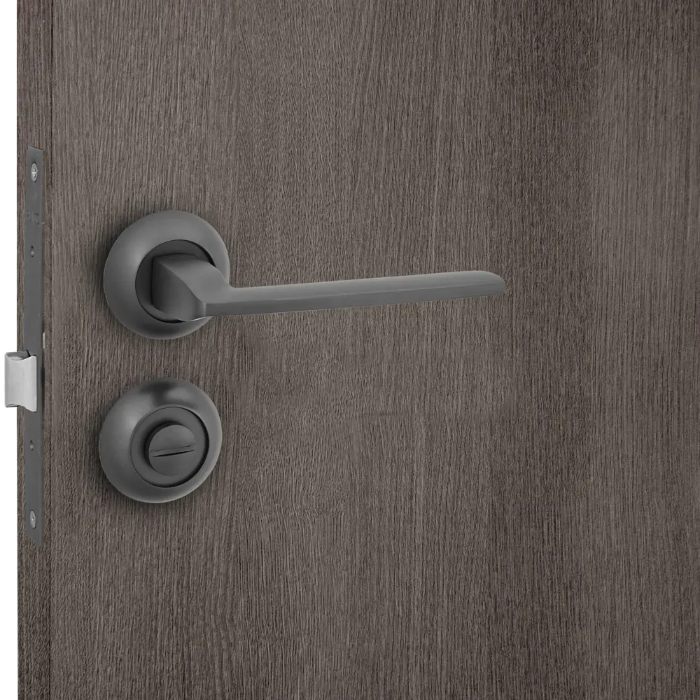 Дверные ручки Punto Spline с запиранием комплект цвет графит STLM-2193658 - Вид №6