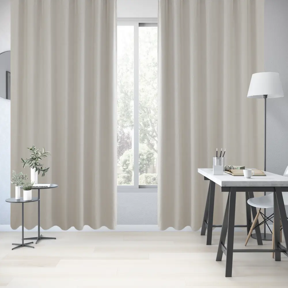 Штора на ленте Inspire Pskov 200x280 см цвет кремовый STLM-2171409