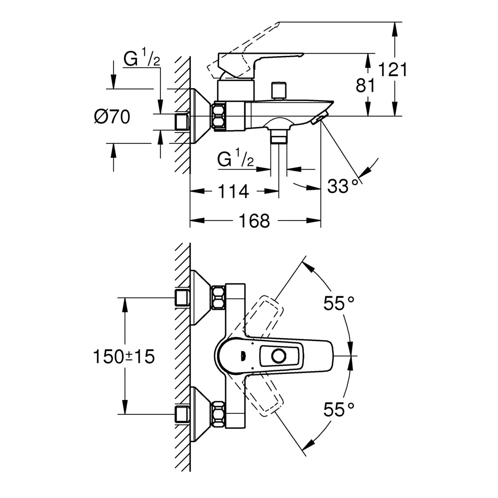 Смеситель для ванны Grohe Start Loop однорычажный цвет хром STLM-2193898 - Вид №6