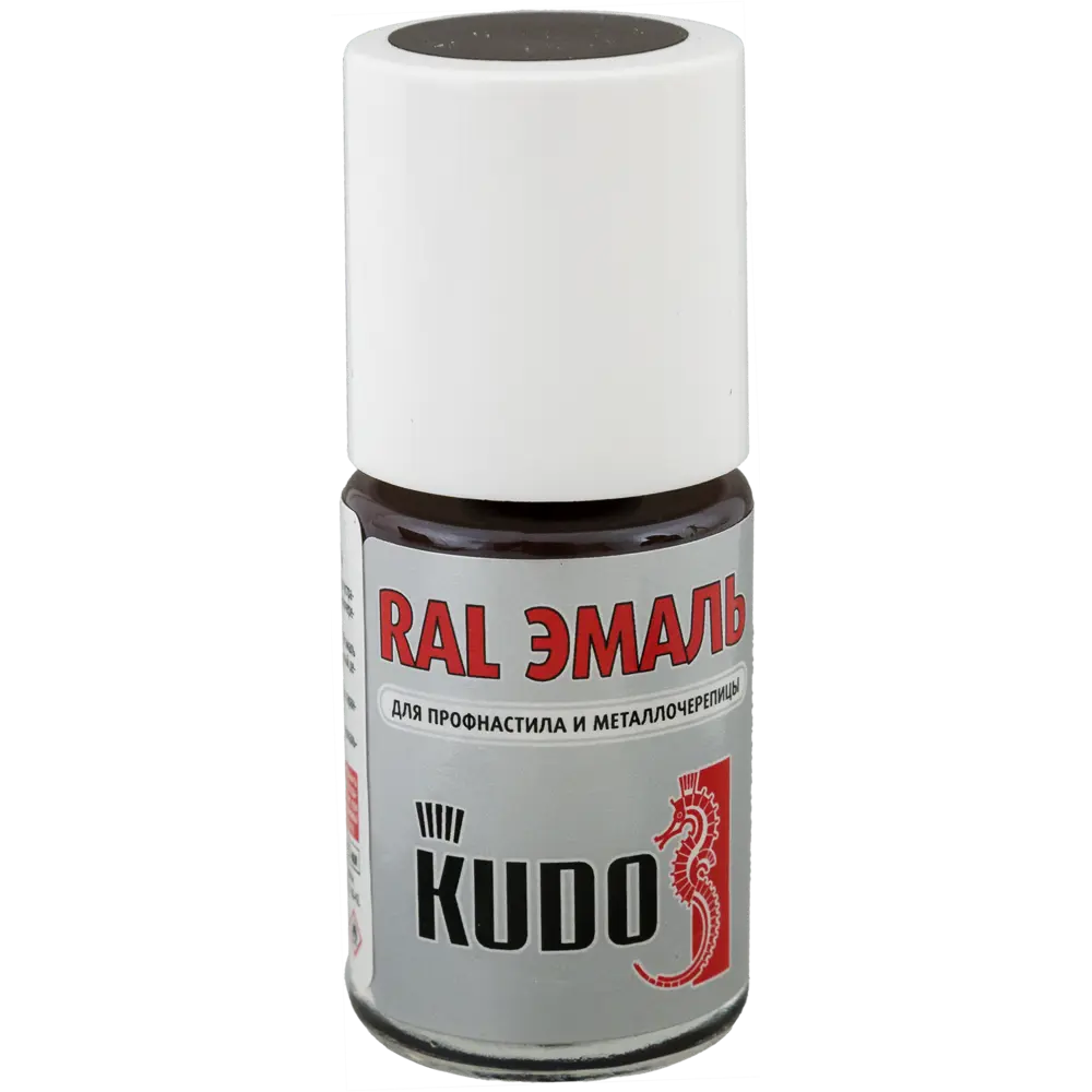 Эмаль для металлочерепицы Kudo с кисточкой цвет шоколадно-коричневый 15 мл STLM-2191180