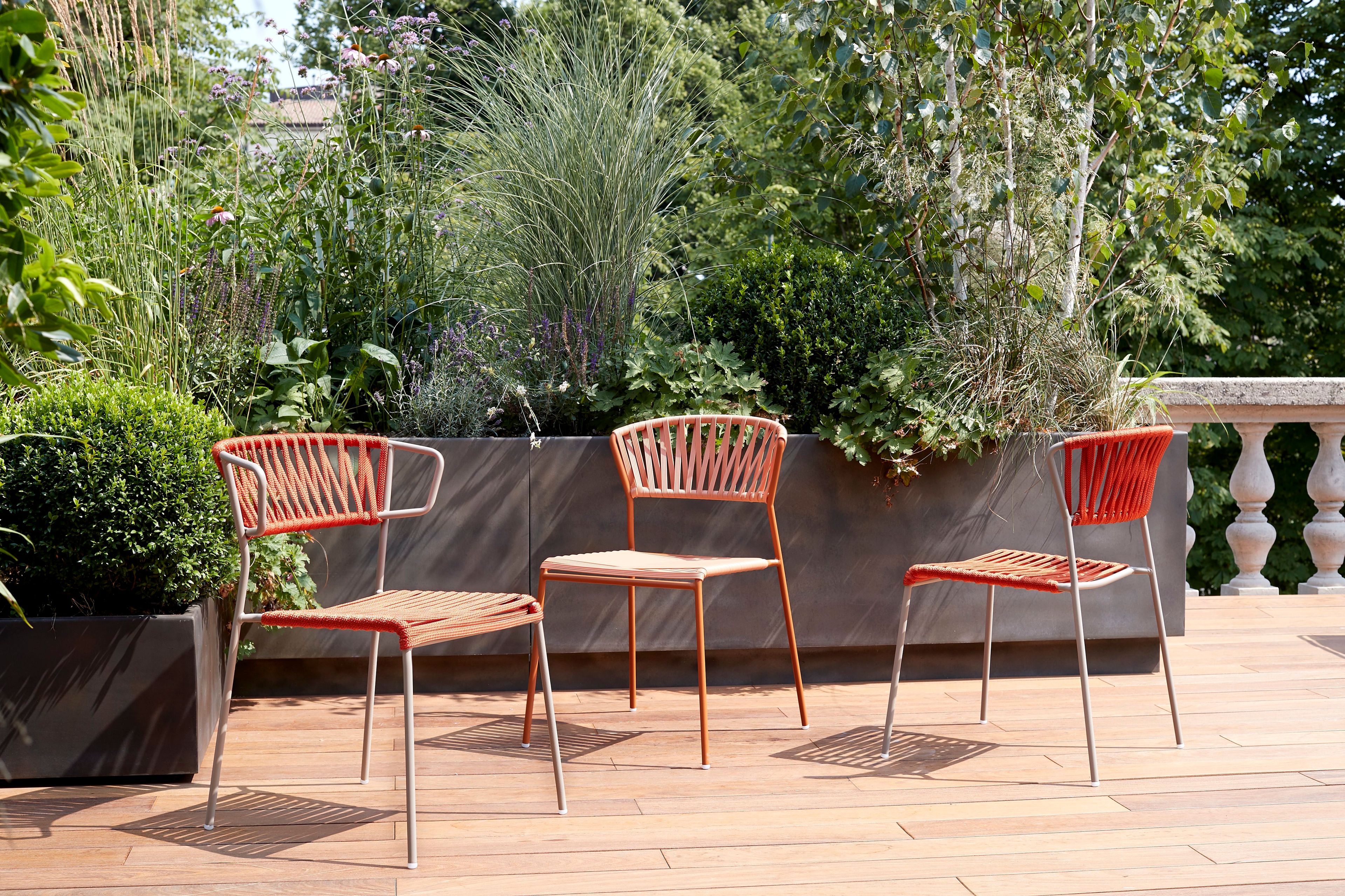 Открытый стул из нержавеющей стали и плетеной проволоки из ПВХ S-CAB Лиза ARCH-00125424 - Вид №11