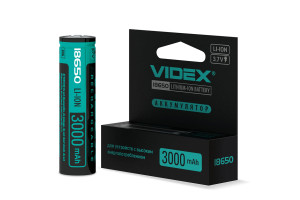 16795381 Аккумулятор 18650 3000mAh 1pcs/box с защитой VID-18650-3.0-WP Videx