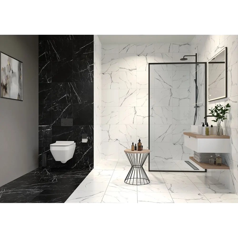 Керамогранит Kreaforta Dina с мраморным эффектом 42×42 см черный 89414198 STLM-1566489 - Вид №6