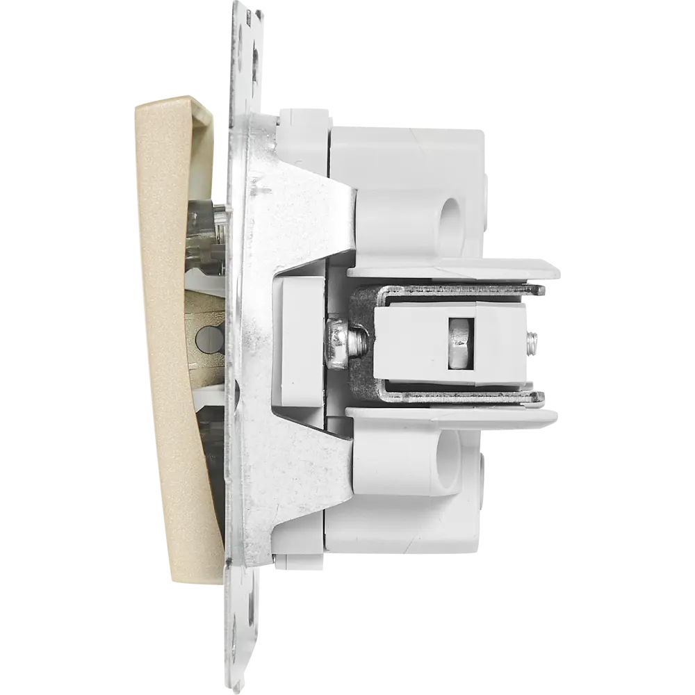 Выключатель перекрестный встраиваемый Gusi Electric 1 клавиша цвет шампань Ugra STLM-2091000 - Вид №3