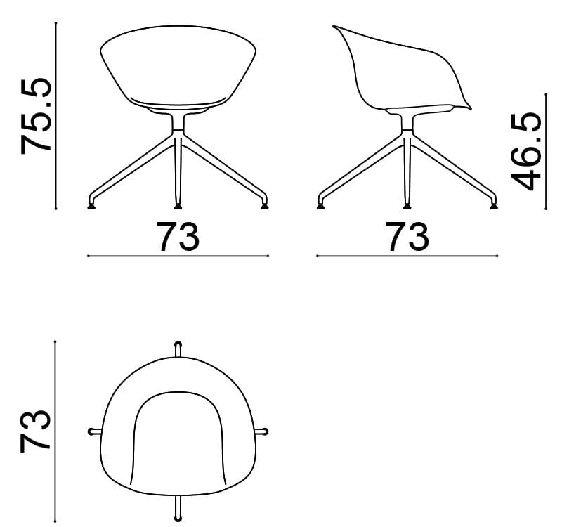 Стул на насесте, частично обтянутый тканью Arper Duna 02 ARCH-00104758 - Вид №10