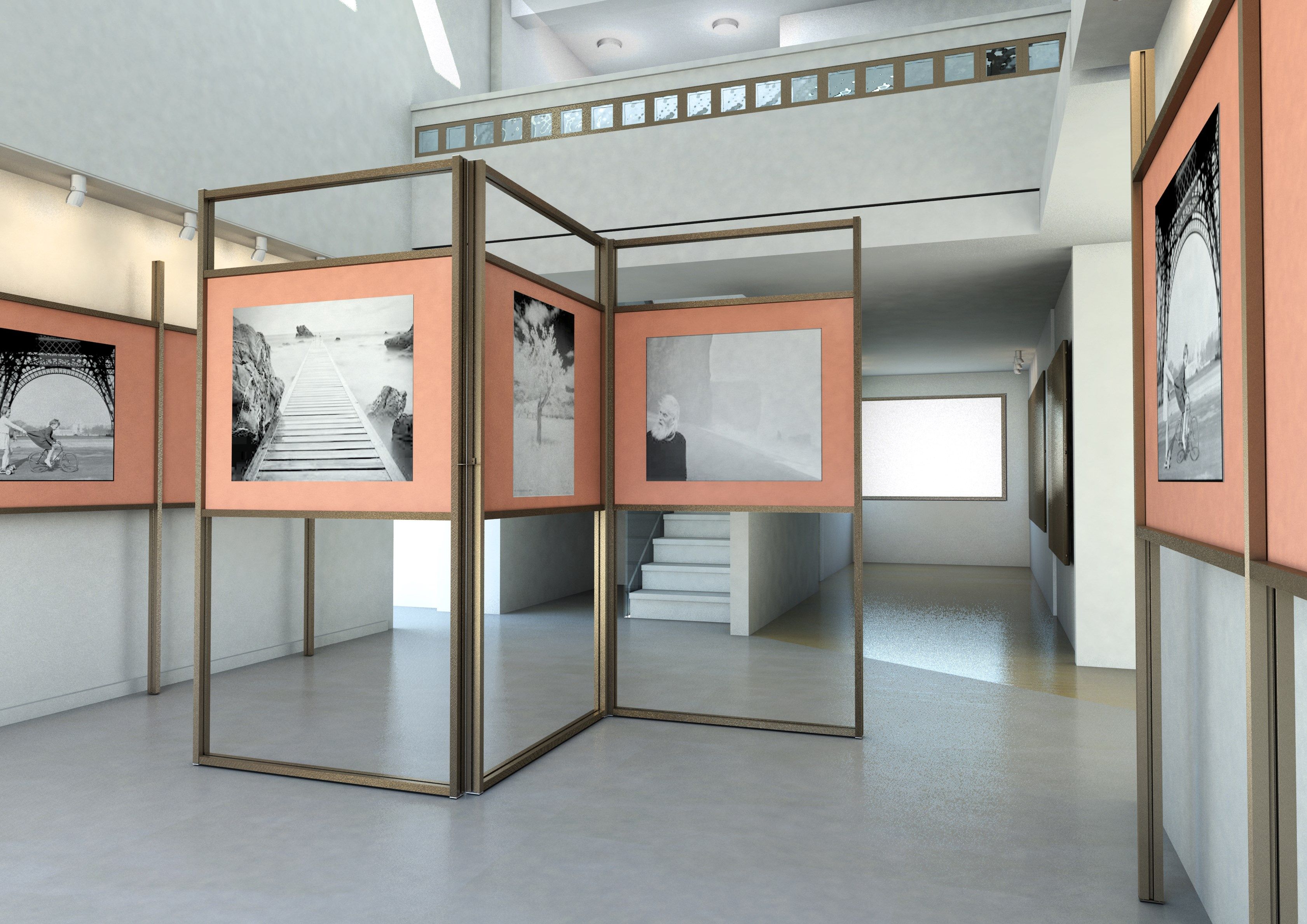 Двухсторонняя алюминиевая напольная стойка дисплея STUDIO T InUno ARCH-00075101