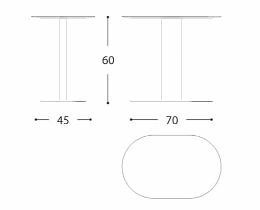 Алюминиевый овальный журнальный столик Varaschin плинтус ARCH-00131779 - Вид №18