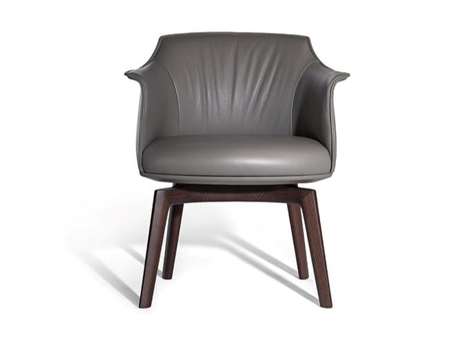 Кожаное вращающееся кресло с подлокотниками Poltrona Frau коллекция-диваны и кресла ARCH-00012687