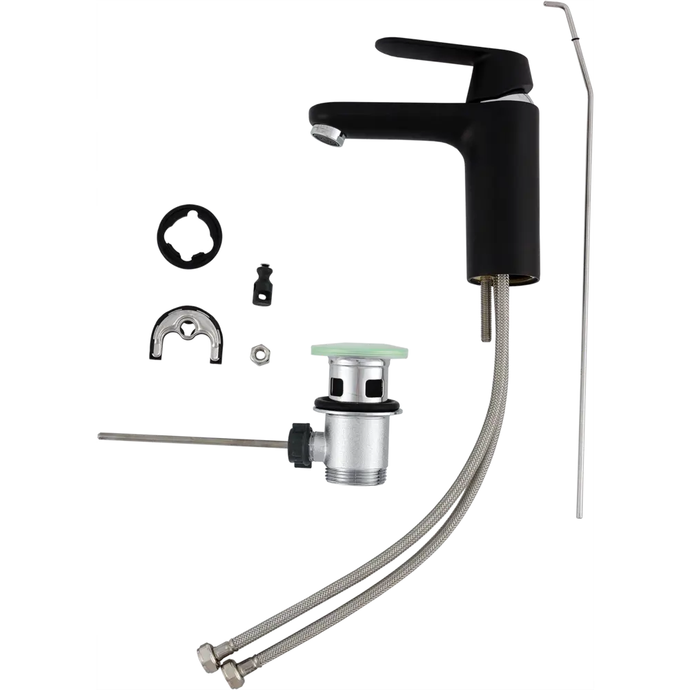 Смеситель для раковины Grohe Eurosmart Cosmo M однорычажный цвет чёрный Eurosmart Cosmopolitan STLM-2000585 - Вид №3