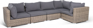 YH-C1033W-SET "Лунго" трансформирующийся диван из искусственного ротанга, цвет соломенный 4SIS
