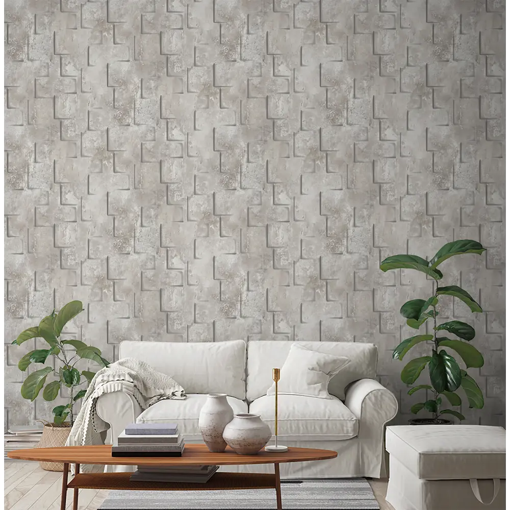 Обои флизелиновые Inspire Muro бежевые 1.06 м 193503 STLM-2121899 - Вид №3