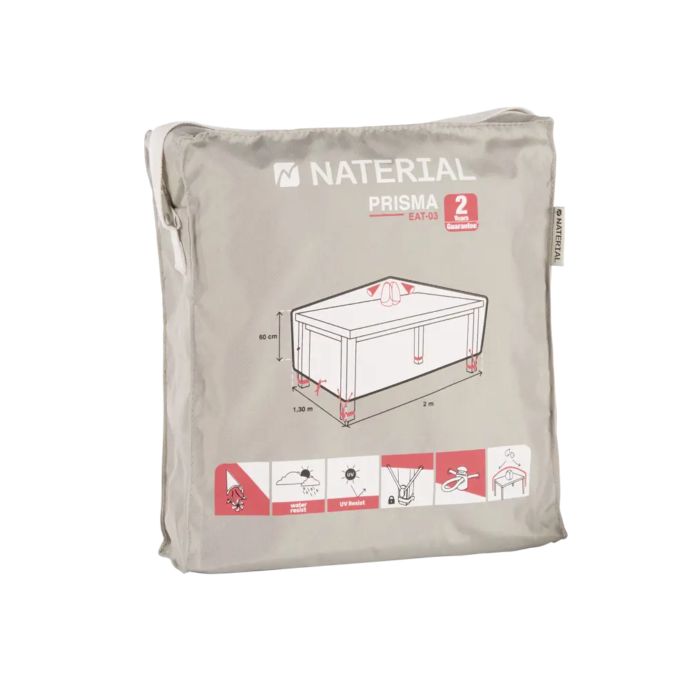 Защитный чехол для стола Naterial 200x80x130 см полиэстер светло-серый STLM-2048592