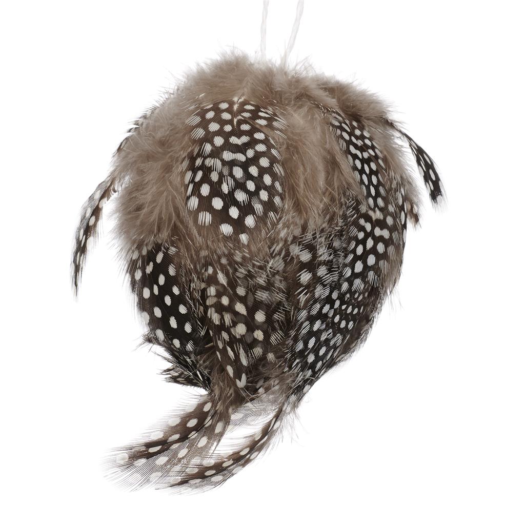 PB 50109 Шар перья в крапинку, коричневый с кремовым 9 см GOODWILL Santreyd 