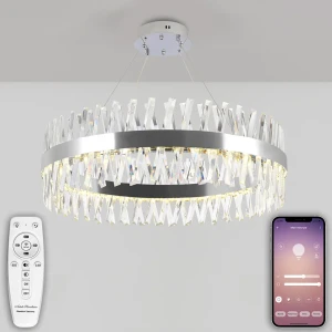 Люстра подвесная светодиодная NATALI KOVALTSEVA LED LAMPS 81247 ALEXANDRIA 30 м² изменение оттенков белого свет цвет хром