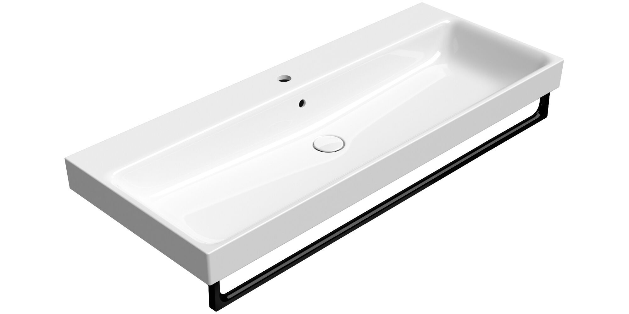 Керамическая прямоугольная раковина с держателем для полотенец GSI ceramica Nubes ARCH-00134624 - Вид №4