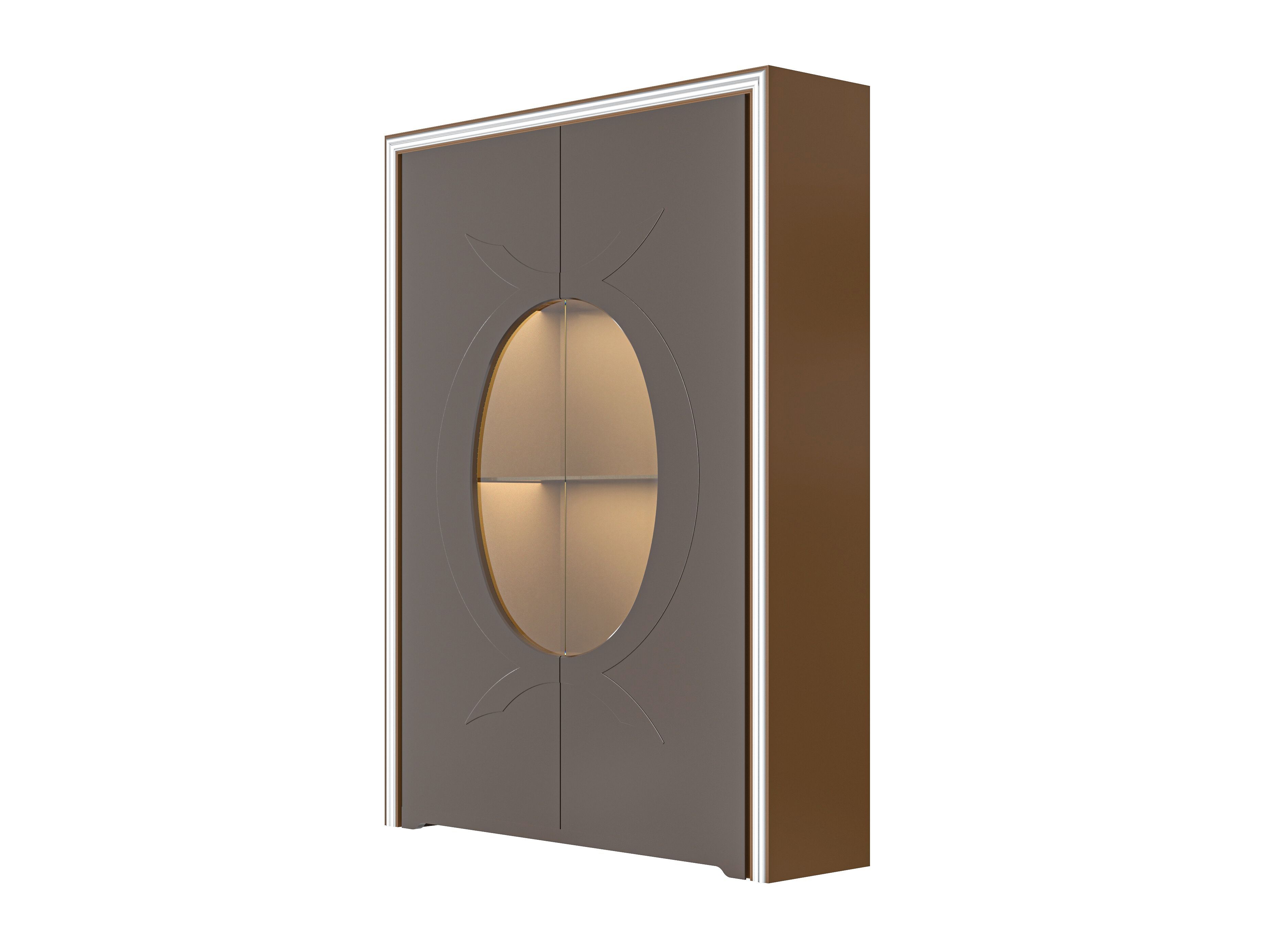 Деревянный и стеклянный шкаф с распашными дверцами Modenese Luxury Interiors GOLDEN BROWN ARCH-00017276