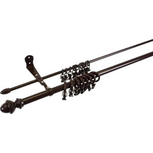 Карниз двухрядный Classic, 200 см, металл, цвет тёмный дуб