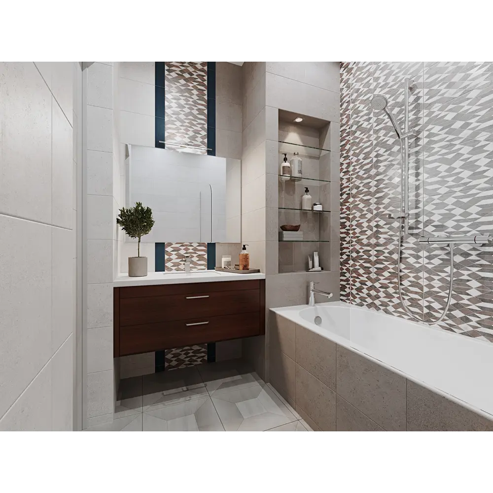 Плитка настенная Loft Grey 25х35 см 1.4 м² цвет светло-серый BELANI STLM-2197409 - Вид №2