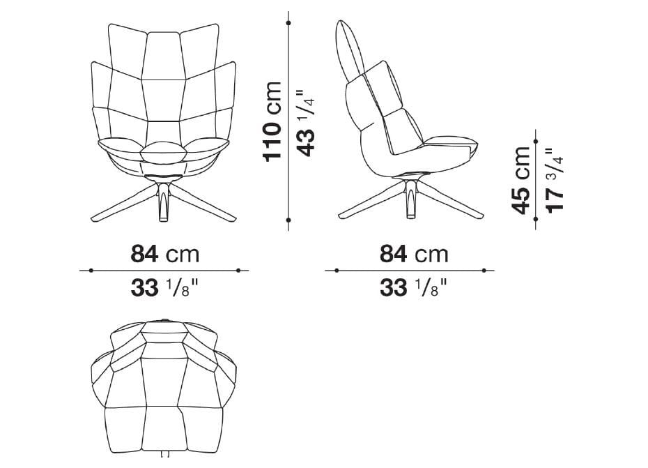 Вращающееся кресло с высокой спинкой B&B Italia Husk ARCH-00147441 - Вид №7