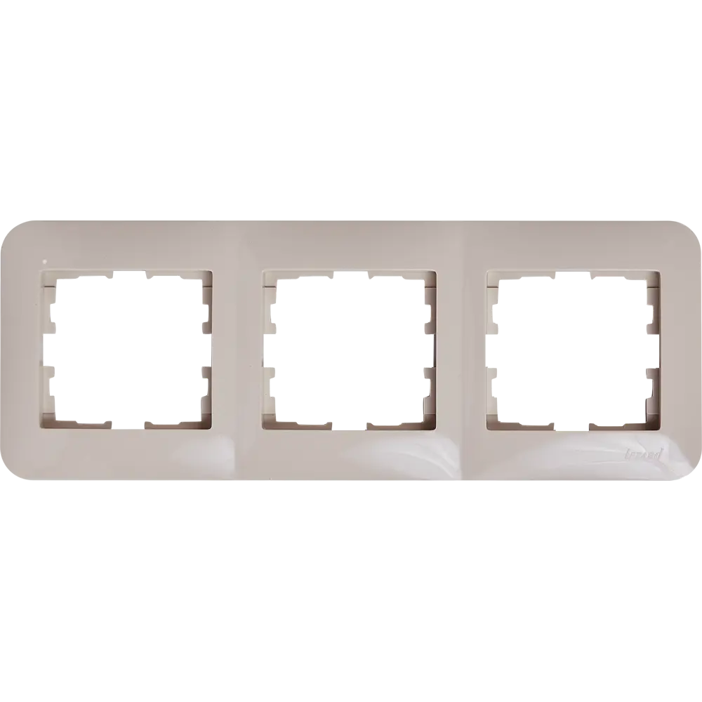 Рамка для розеток и выключателей Lezard Karina Life 3 поста горизонтальная цвет кремовый STLM-2172189