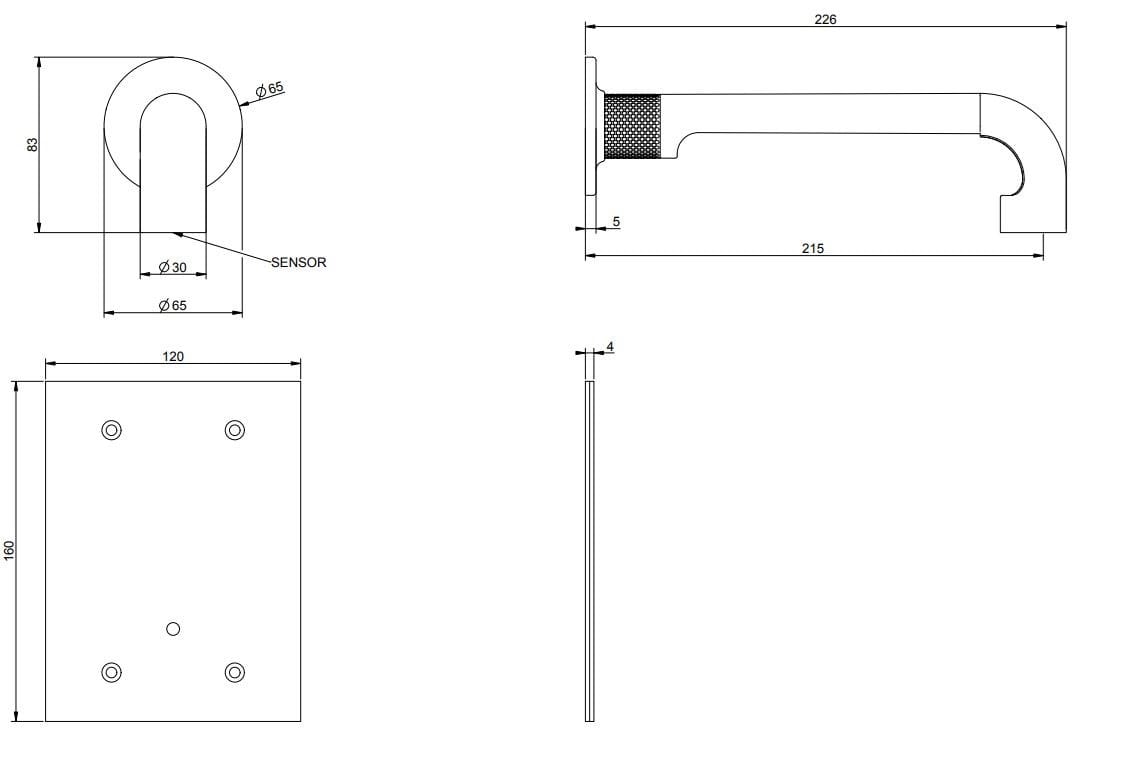 Латунный электронный настенный смеситель для раковины Gessi гравированный ARCH-00052567 - Вид №2