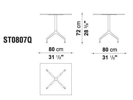 Квадратный стол в HPL для контракта B&B Italia Project ARCH-00097356 - Вид №2