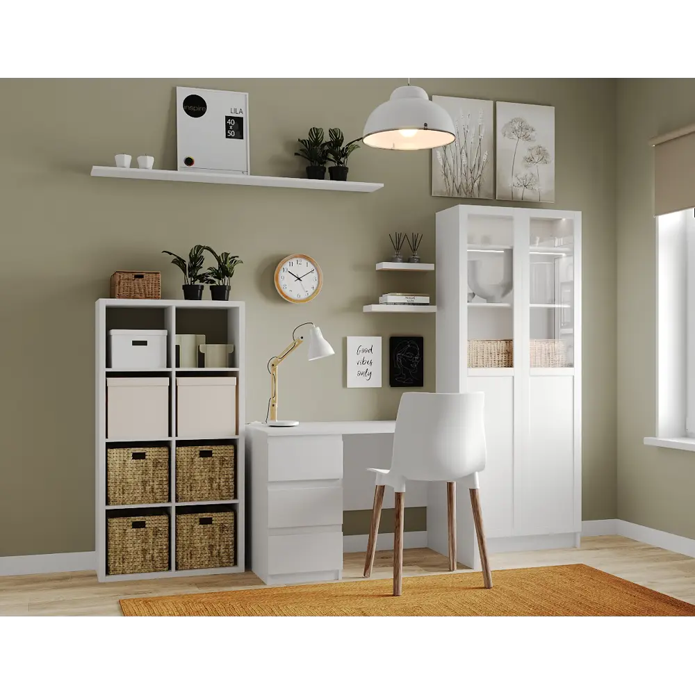 Дверь для шкафа Буккер 1 стекло 39.7x193.8x1.6 см ДСП левая цвет белый Santreyd STLM-2012394 - Вид №7