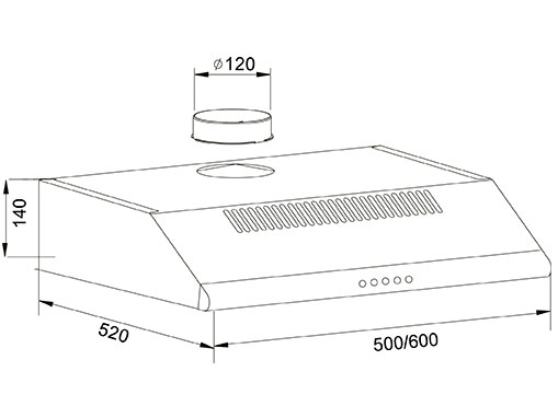 8166192 Вытяжка подвесная Oasis UP-60B черный/прозрачный STDN-0055137 - Вид №7