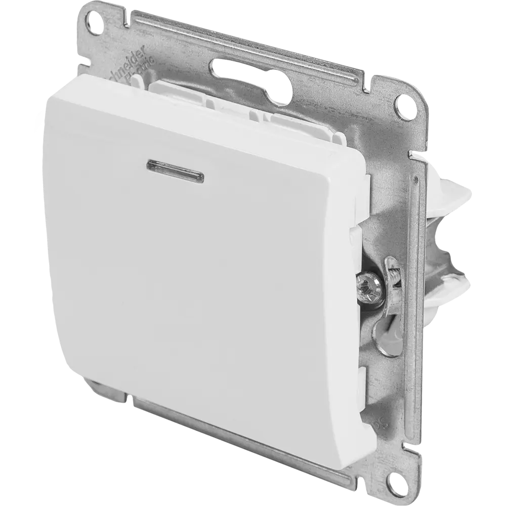 Выключатель встраиваемый Systeme Electric Glossa СХ1А 1 клавиша с подсветкой цвет молочный STLM-2028956